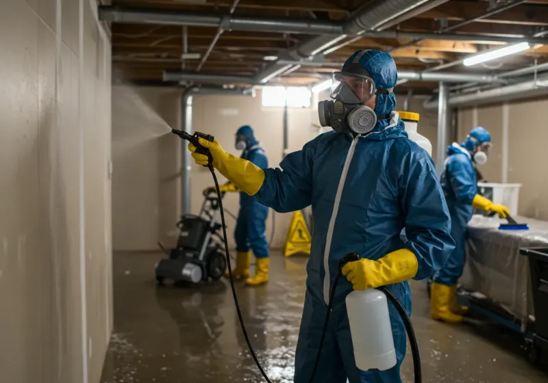 Basement Sanitization and Antimicrobial Treatment process in Semmes, AL