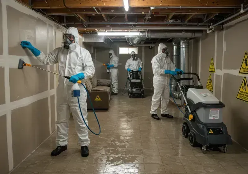 Basement Moisture Removal and Structural Drying process in Semmes, AL